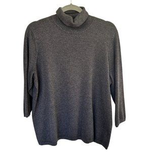 Chico's Gray Turtleneck Sweater 3/4 Sleeve Women's Sz 3 XL (3)